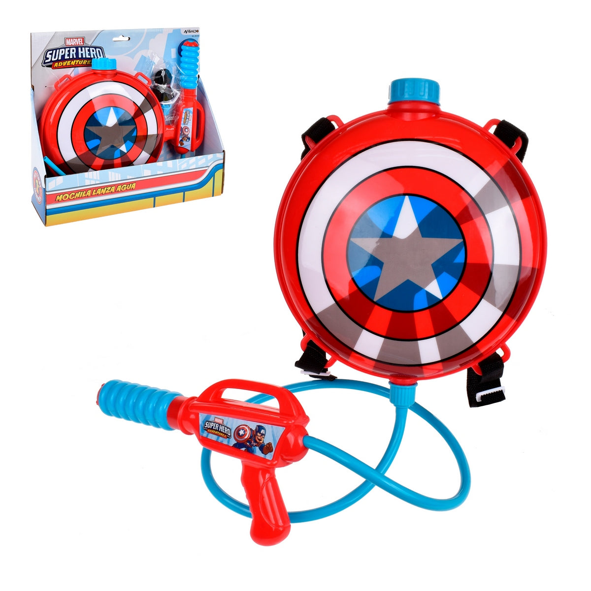 Mochila Lanza Agua 1.500 Cc Capitan America
